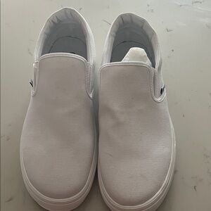 Men's White Slip-On Canvas Loafers